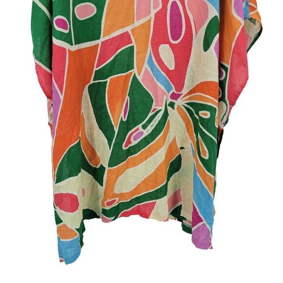 Christain Siriano Linen Beach Swimsuit Cover-up Pants Set L Multicolor Abstract - Picture 6 of 16